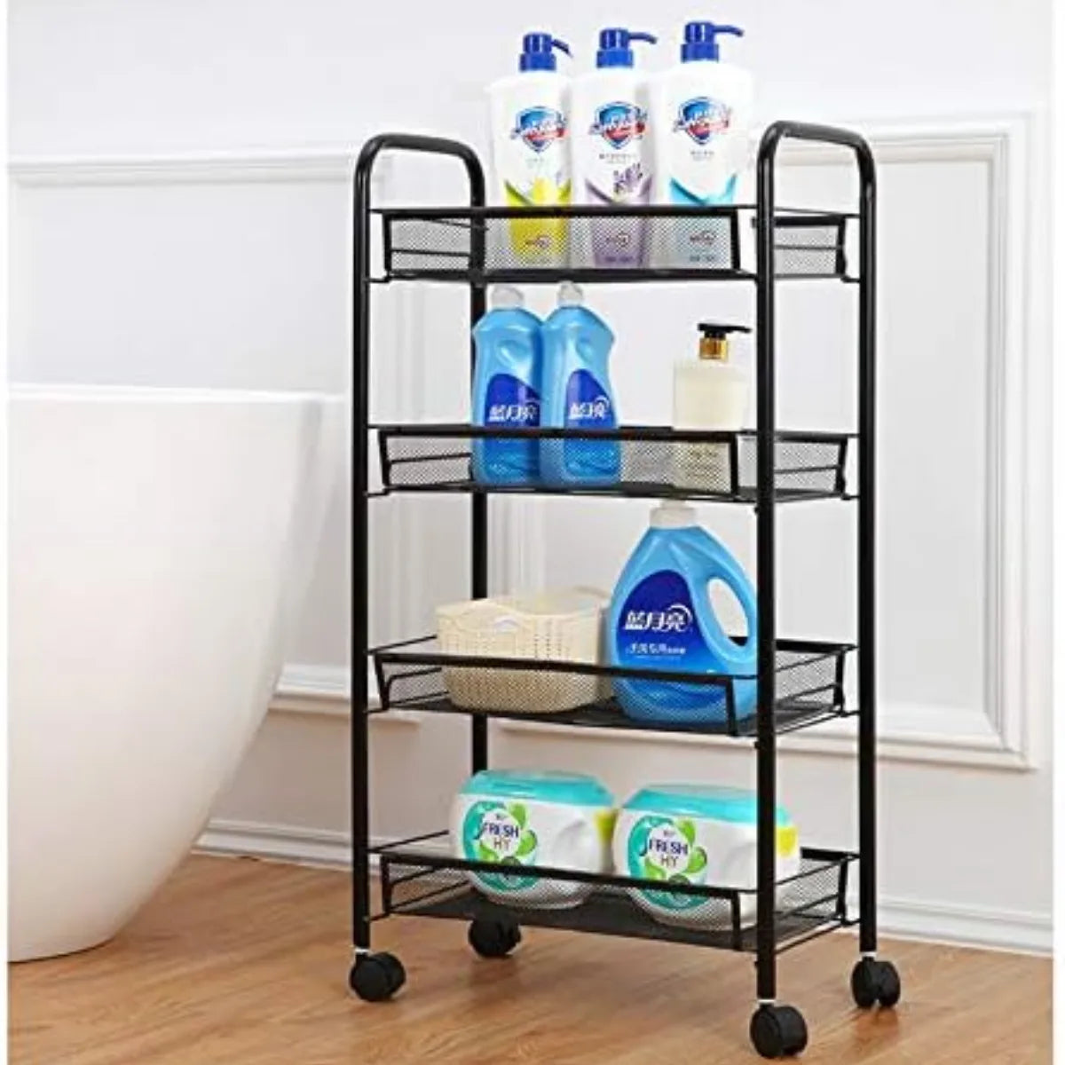 4-tier multipurpose metal kitchen organizer