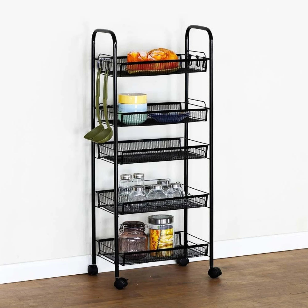 5-tier multipurpose metal kitchen organizer