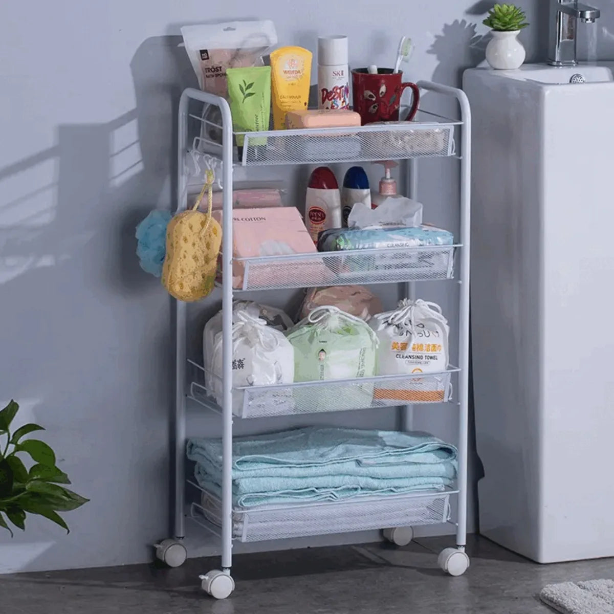 4-tier multipurpose metal kitchen organizer
