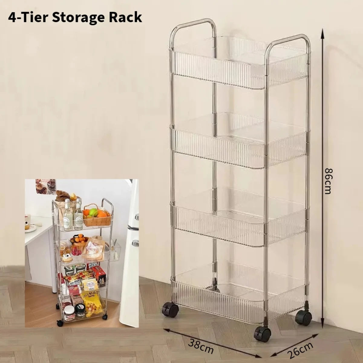 4-Layers Plastic Storage Shelves