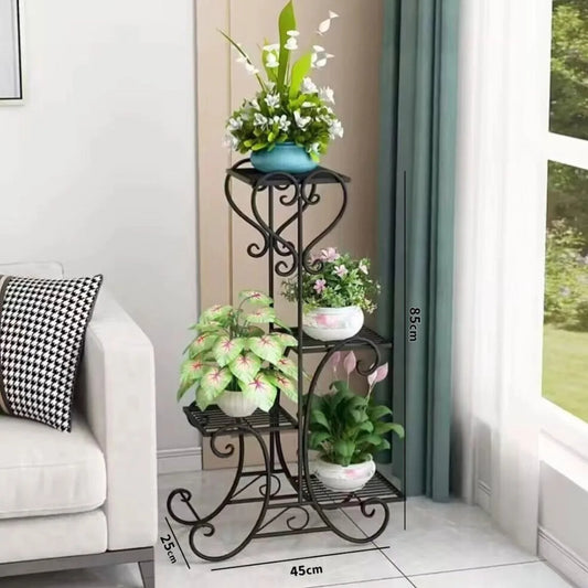 حامل زهور معدني مكون من 4 طبقات