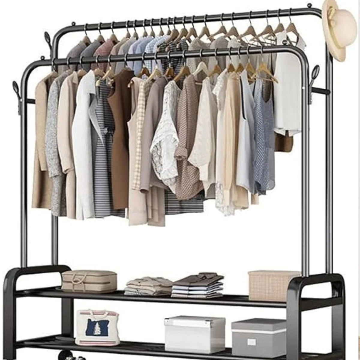 Black metal clothes rack