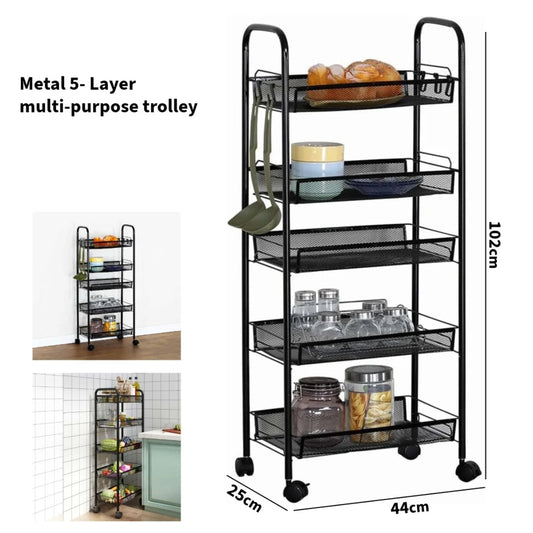5-tier multipurpose metal kitchen organizer