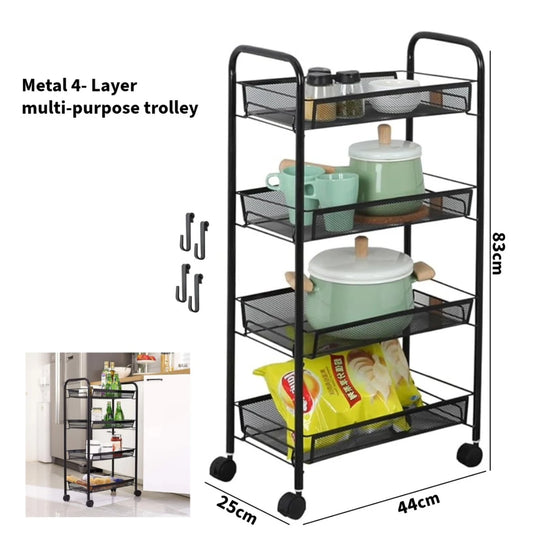 4-tier multipurpose metal kitchen organizer