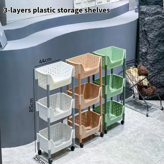 3-Layers Plastic Storage Shelves