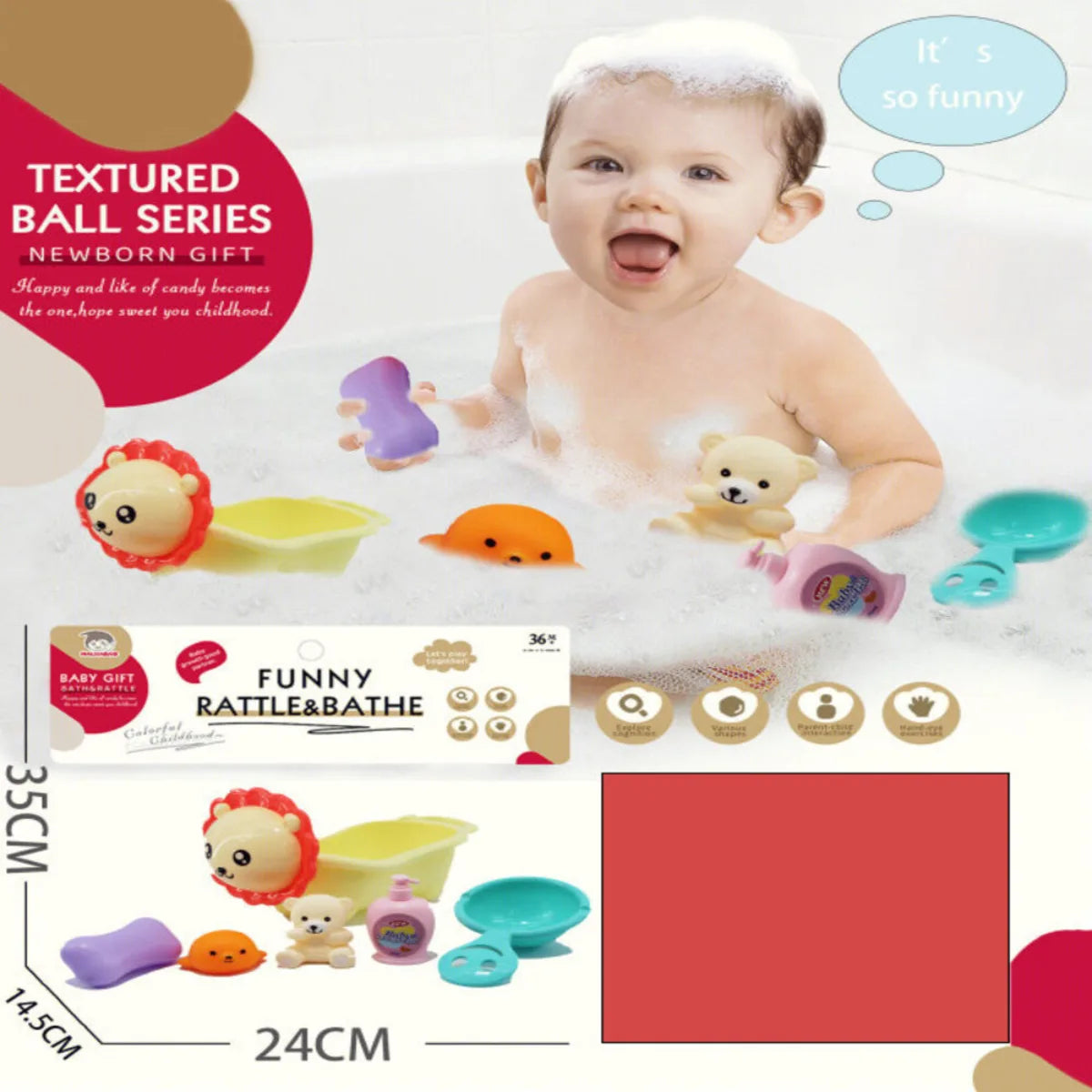 BATHTUB WITH SOFT PLASTIC ANIMALS