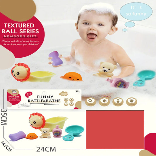 BATHTUB WITH SOFT PLASTIC ANIMALS
