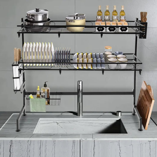 Dish dry rack kitchen over sink drainer