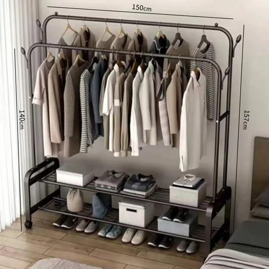 Black metal clothes rack